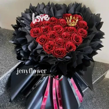 Bó Tim Size S Nhũ – Món Quà Trái Tim Vĩnh Cửu, Rạng Rỡ Gửi Trao Yêu Thương