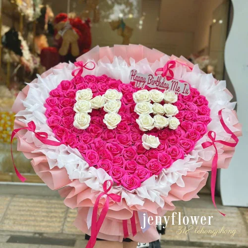 Bó Tim Khổng Lồ Chữ Mẹ Đỏ Mix: Tinh Hoa Quà Tặng – Nơi Tình Yêu Mãi Vẹn Nguyên